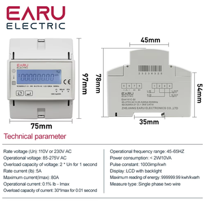 110V 220V 80A Tuya Smart monofase bidirezionale misuratore di energia Monitor consumo energetico Timer KWh Meter EA4121C - Product Image 4