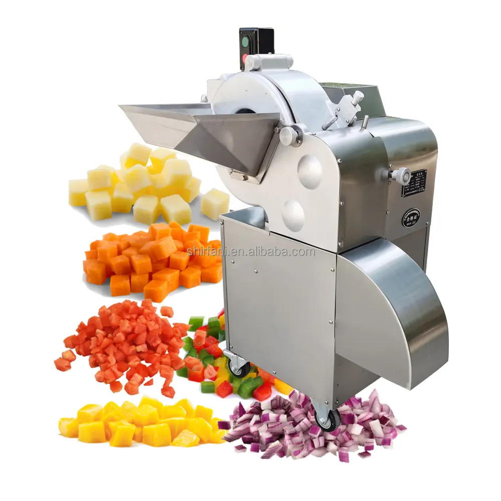 प्रकार की सब्जी डिड मिर्च आलू टमाटर कट मशीन वाणिज्यिक स्वचालित फल सभी को 1.5kw 100 1.5kw