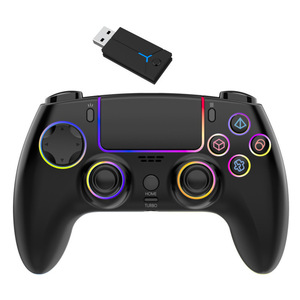 P5ワイヤレスBluetoothゲームコントローラーRGBライトワイヤレス2.4Ghzジョイスティック6軸振動スイッチモバイルPCゲームコントローラー
