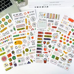 定制手绘元素时间表手册剪贴簿项目涂鸦信封袋贴纸床单贴纸 - Product Image 1