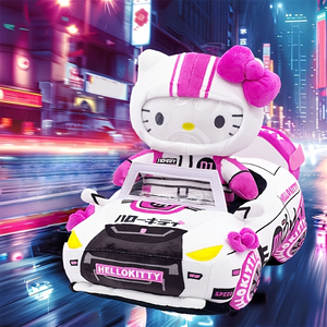 16 "/40cm & sanrios HelloKitty Speed Racer sang trọng-PINKY Racer Car & HelloKitty búp bê, đồ chơi sang trọng mềm mại, thú nhồi bông quà tặng - Product Image 1