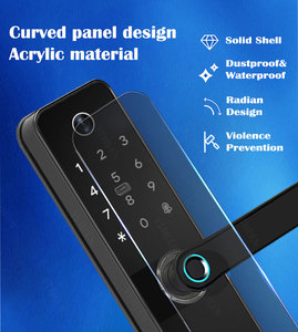 Tuya Wifi serratura digitale con fotocamera schermo a occhi di gatto impronta digitale biometrica Smart serratura della porta elettronica per la casa portachiavi in legno - Product Image 5