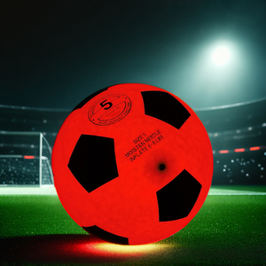 Dingrong Factory Glowing Light up <span class=keywords><strong>LED</strong></span>サッカーボールサイズ5ゴム製PUPVC素材で作られたトレーニングマッチ用のカスタマイズ可能なロゴ - Product Image 1