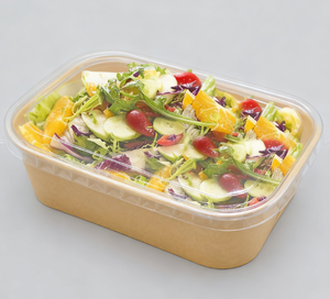 Biologisch Afbreekbare 500Ml 750Ml 1000Ml Wegwerpcontainer Witte Kraftpapier Vierkante Saladebakjes - Product Image 4