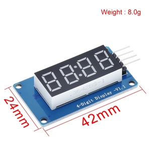 TZT TM1637 LED-Anzeige modul für Arduino 7 Segment 4 Bits 0,36 Zoll Uhr RED Anode Digital Tube Four Serial Driver Board Pack