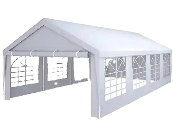 Vendita calda a basso prezzo di alta qualità 4x8m stile pesante bianco PE carport tende con set completo di pareti laterali