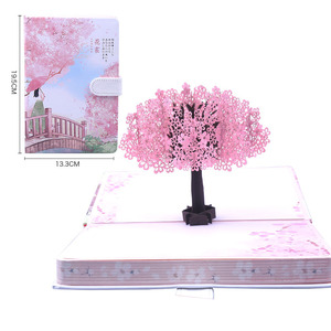 仿生三维手工书籍彩页插图笔记本学校用品礼品3d樱花笔记本 - Product Image 3