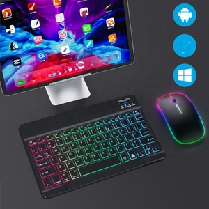 Ratón y teclado inalámbricos retroiluminados para Ios Andnroid Windows Tablet Pc Smart Phone Mini Bluetooths Mouse combinación de teclado