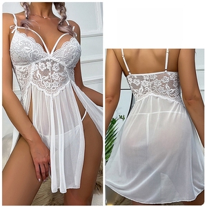 Mịn Tùy Chỉnh Sexy Lưới Trong Suốt Quần Áo Ngủ Ren Thêu Treo Áo Ngủ Của Phụ Nữ Nhà Mặc Đồ Lót Sexy - Product Image 3