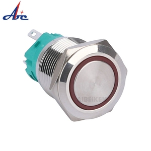 19mm 12V xe màu xanh LED ánh sáng mắt thiên thần 5A IP67 chống thấm nước kim loại đẩy nút chuyển đổi - Product Image 6