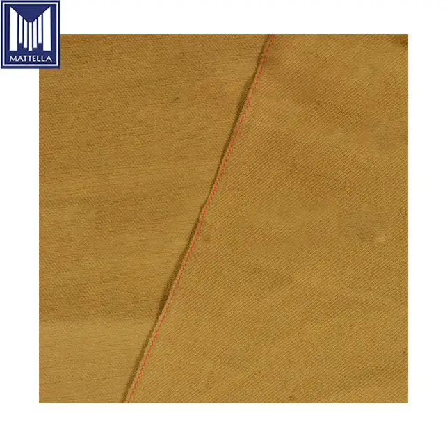 Giallo scuro di colore bianco strettamente tessuto costruzione 10oz giapponese anatra tela tessuto on vintage navetta telai tessuto denim