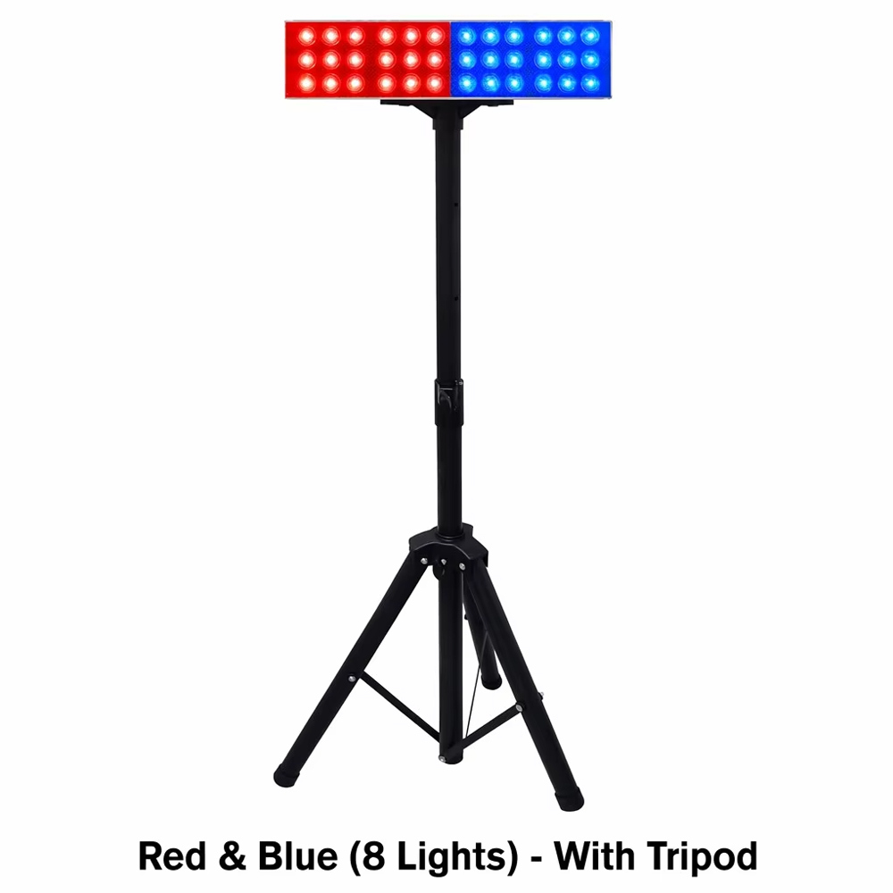 Rouge et bleu (8 lumières) - Avec trépied