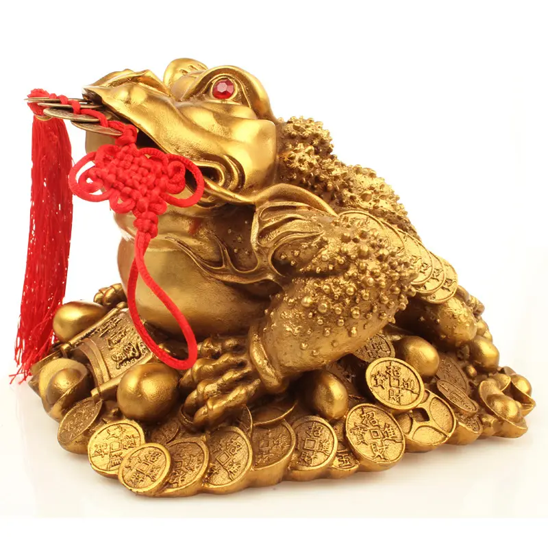 Feng Shui elementals para celebrar y honear Feng Shui todo el año dinero Rana con lingotes, monedas de oro