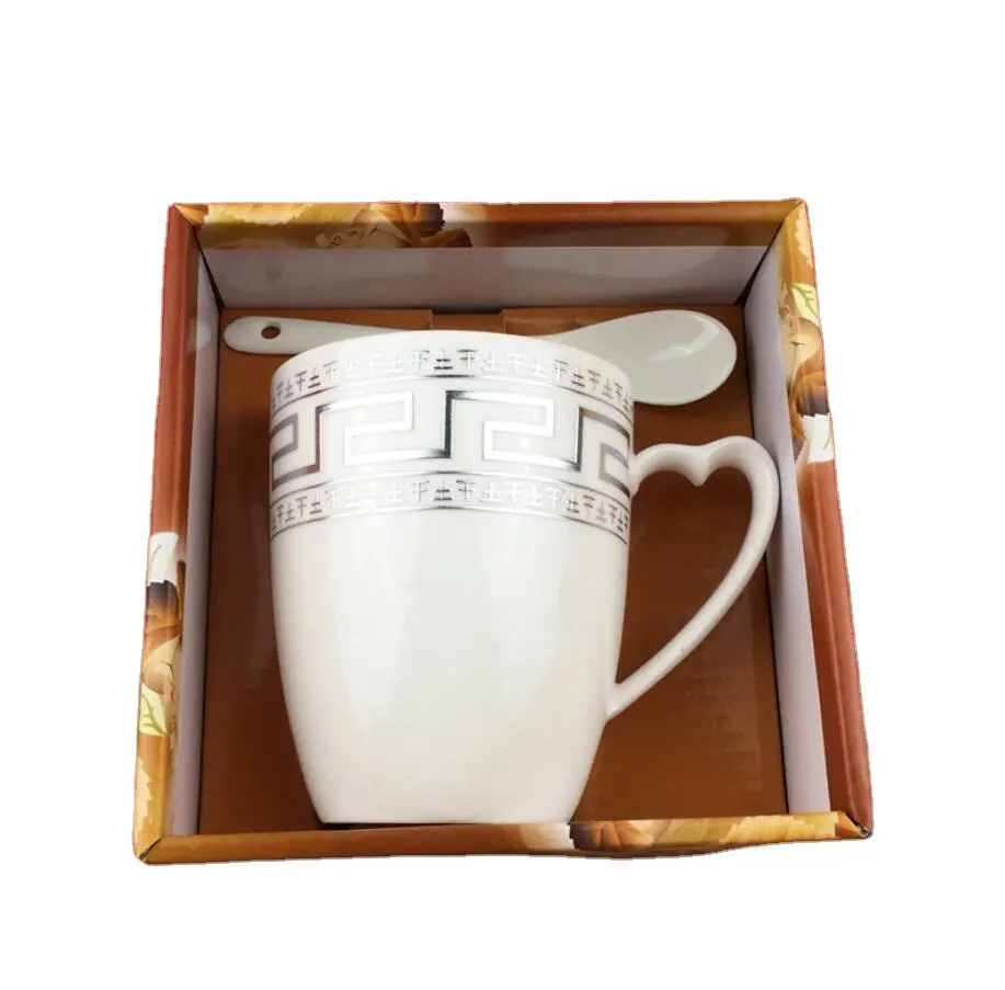 Customized Porcelain Magic Mugs Chinese Style Long Size white Valentines Gifts Mug