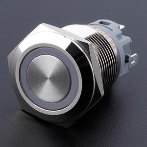 2024 19MM Hochs trom ring Power Typ leuchtende LED Edelstahl Metall knopfsc halter 10A Druckknopf für Marine mit