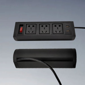定制台式电源插座，带2个USB 3路插头4个插座台式夹电源板会议插座，带4个USB a输出端口 - Product Image 4
