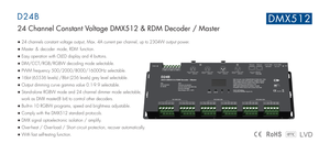 D24B 24 canali a tensione costante DMX512 & RDM Decoder/master Controller indirizzabile per RGB RGBW RDM OLED Display - Product Image 3