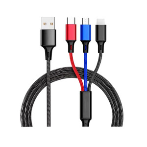 สายดาต้าสามฟังก์ชันในตัวเดียวชาร์จเร็วสุดๆสำหรับ iPhone USB Type-C ความยาว2เมตร - Product Image 5