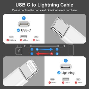 Mfi מוסמך 20w pd <span class=keywords><strong>usb</strong></span> c כדי כבל אור עבור iPhone 14 13 12 פרו מקסימום טעינה מהירה עבור ipad סוג טלפון ipad - Product Image 4