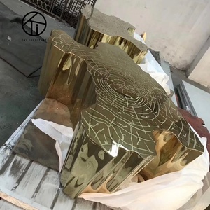 现代高端名牌豪华独家独树一格中央桌伊登金不锈钢树干茶几 - Product Image 4