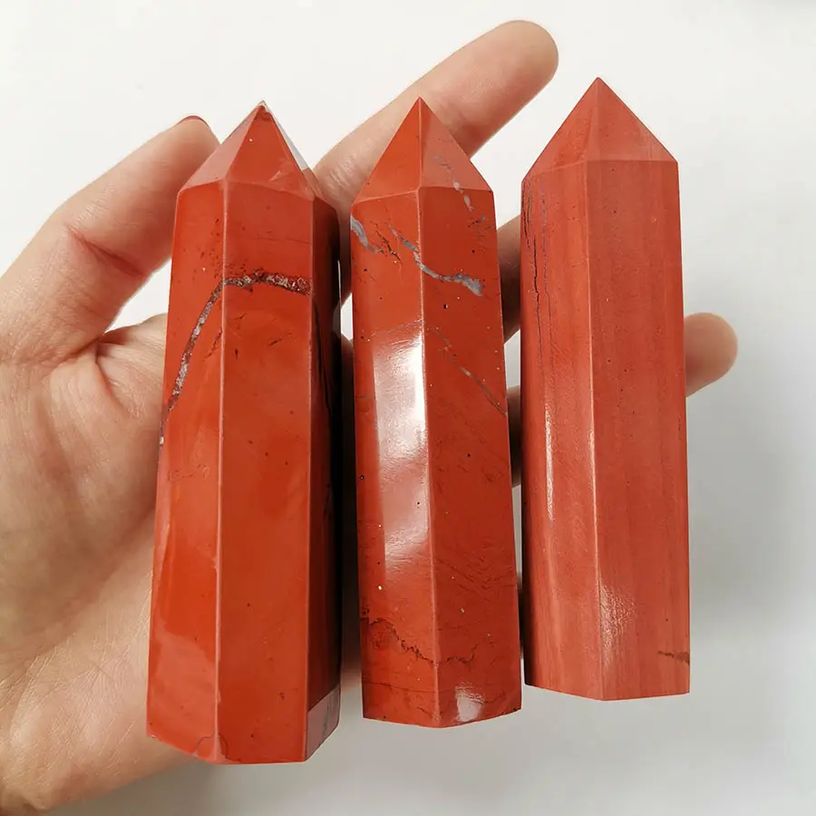 Red Jasper Point 7-9Cm Pha Lê Tự Nhiên Cây Đũa Phép Chữa Bệnh Đá Quý