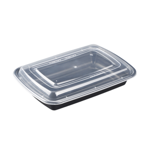 Hình chữ nhật microwavable BPA free nhựa thực phẩm container với nắp Stackable Take-Away bữa ăn chuẩn bị Hộp Ăn Trưa - Product Image 1