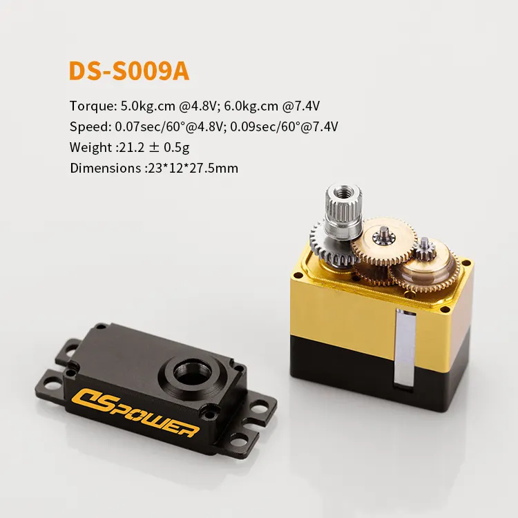 DSpower DS-S009A In Acciaio Inox Gear Digital Servo Per 450 380 480 500 RC Elicottero