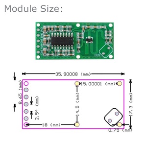 DIYmall RCWL-0516 Mikrowellen-Doppler-Radar-Sensor-Schalter-Modul Bewegungsmelder-Sensor-Modul für Arduino