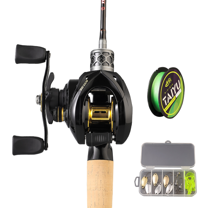 Grey casting rod reel line lure