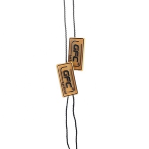 Nylon <strong>String</strong> Brown Plastic <strong>Tags</strong> <strong>Custom</strong> Embossed Brand Logo Plastic Hang <strong>Tag</strong> <strong>String</strong> Lock for Clothing - Product Image 5