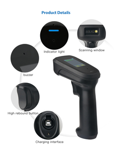 DS5220BGD-1D High Quality Portable QR Code Reader Wireless USB Barcode Scanner with <strong>Cradle</strong> and Screen in Stock - Product Image 5