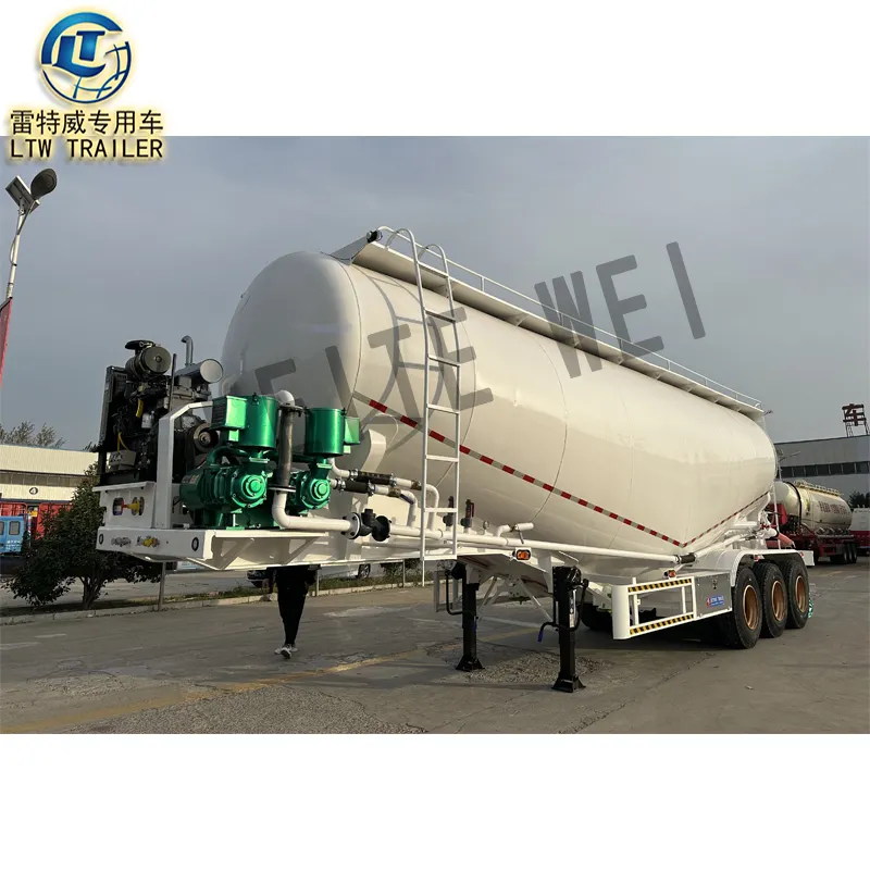 three-axle 50 cubic 60 Tons 70tons Cargo Powder v type Tanker Truck Carrier Bulk Cement Tank trailer For Sale