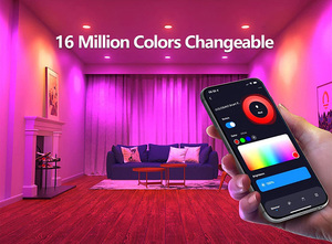 โคมไฟดาวน์ไลท์ RGBW อัจฉริยะหรี่แสงได้6นิ้วโคมไฟ LED ฝังฝ้าแบบบางเฉียบ - Product Image 6