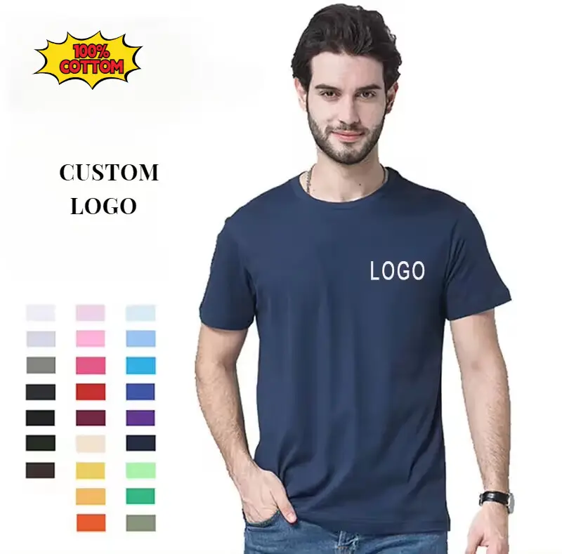 Promoción en camisetas de verano para hombres de talla grande Tri-Blend de poliéster algodón manga corta Tops diseño en blanco