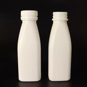 300 ml HDPE材料四角い底勾配狭い口ボトル、ミルク、ジュースなどを保管するための食品グレードのプラスチックボトル。 - Product Image 3