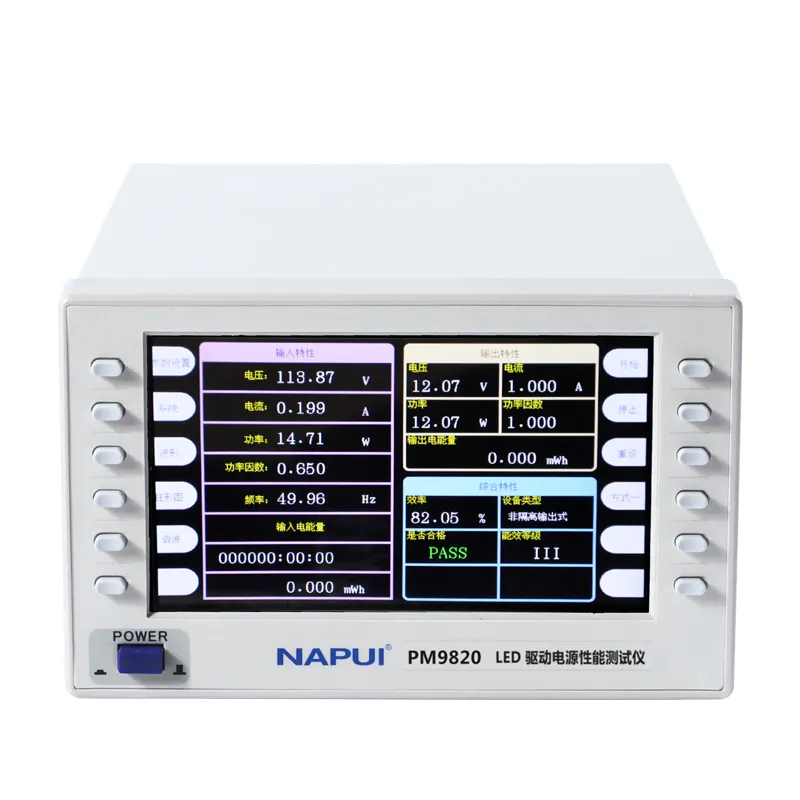PM9820 LED testeur de puissance d'entraînement performance caractéristiques d'entrée et de sortie stables test instrument de mesure complet