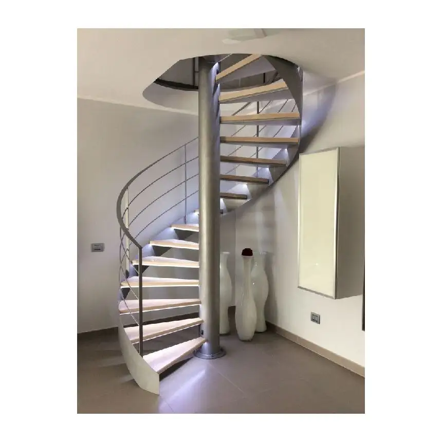 High Quality Spiral Staircase Safety Glass Railing Stair Stainless Steel Garden Stairs