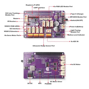 Angemessener Roboter-HUT für Raspberry Pi Android-System-Erweiterungs karte Smart Robot Car Driver PDF-Tutorial für Raspberry Pi 5/4B/3B/3B - Product Image 2