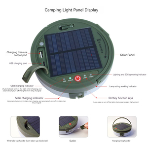 Outdoor Solar <strong>LED</strong> Lighting Strings Remote Control Atmosphere Fixtures for Camping Tent Emergency with Measure <strong>Tape</strong> - Product Image 5