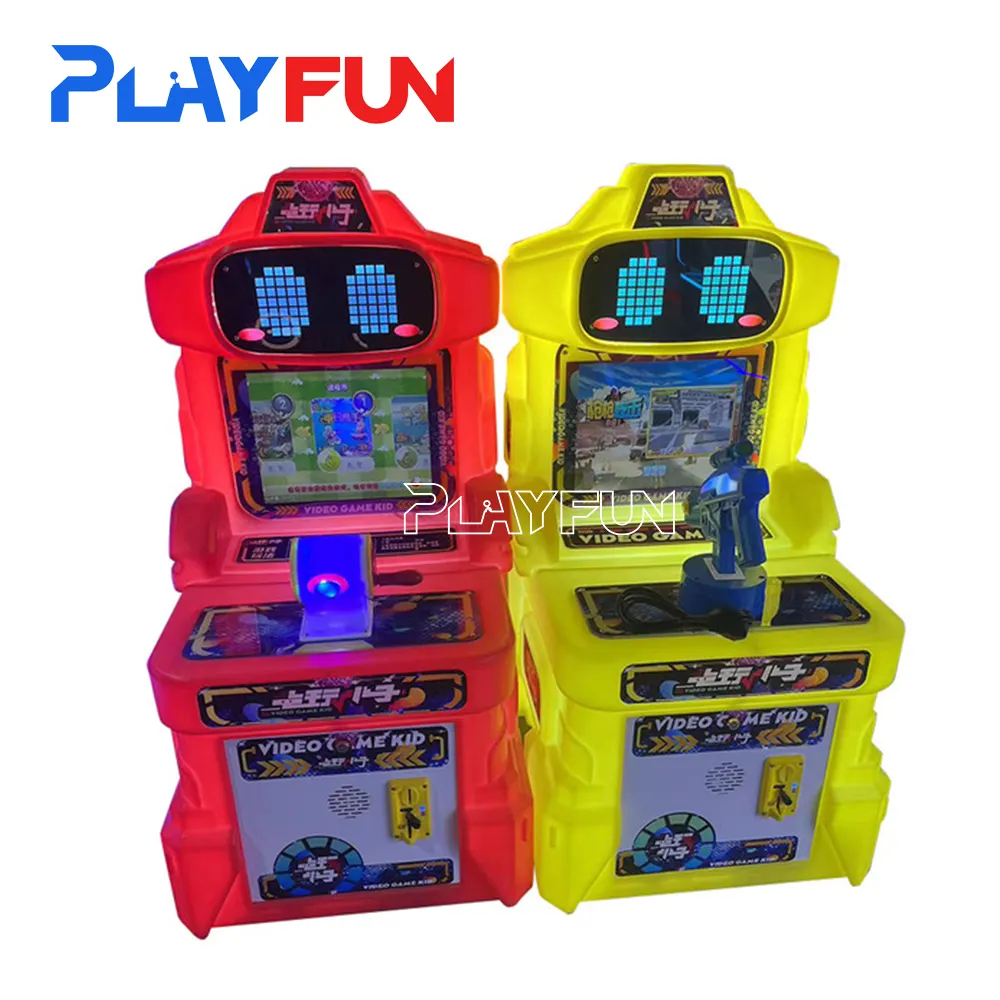 PlayFun small monitor multiple Coin Operated Fishing Gun Racing Fighter Water Shooting kids children Arcade video Games