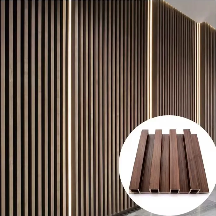 Diskon besar desain disesuaikan serat kayu PVC 316panel dinding untuk dekorasi