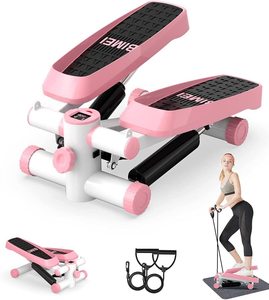 Portable Home Gym Mini Fitness Stepper Exercise Machine with <strong>LCD</strong> <strong>Display</strong> and Resistance Band Workout <strong>Program</strong> - Product Image 1
