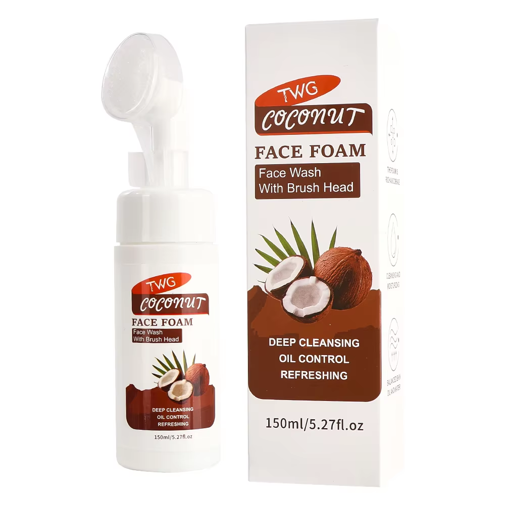 TWG Nettoyant Visage Moussant à la Noix de Coco avec Tête de Brosse 150m