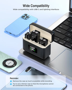 Sx22 Tiếng Ồn Hủy Bỏ Không Dây <span class=keywords><strong>Lavalier</strong></span> <span class=keywords><strong>Microphone</strong></span> Kép Mic Set Cho Iphone Android Loại C Cho Podcast Ghi Âm Youtube Vlogging - Product Image 4