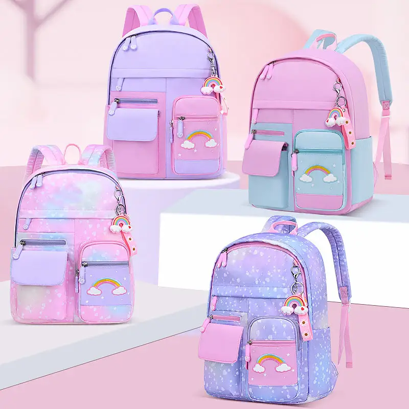 Personalizado de gran capacidad de colores rosa adolescentes niñas estudiantes mochilas escolares niños mochila para niños escuela