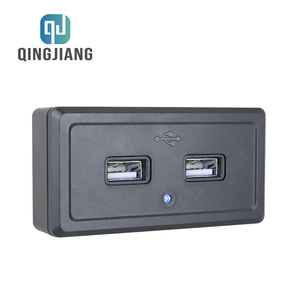 Toma de carga USB dual para teléfono móvil, entrada de 12-24V, cargador de teléfono de coche USB dual de doble uso para RV - Product Image 2
