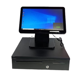 15.6Inch Capacitive Touch Screen Single/ Dual Screens POS <strong>System</strong> Checkout Counter With LED8/VFD220/11.6 Inch 2nd <strong>Display</strong> Retail - Product Image 4