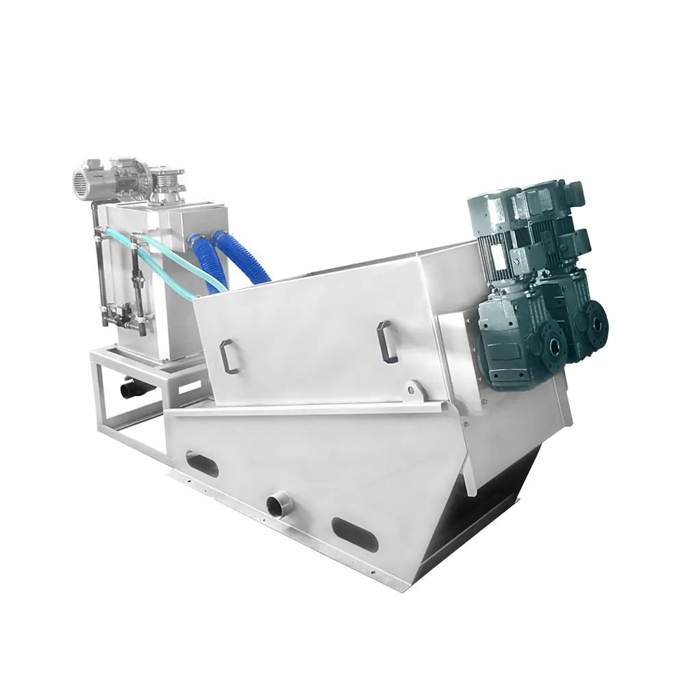 Máquina de prensa de tornillo de deshidratación de lodos para tratamiento de aguas residuales municipales