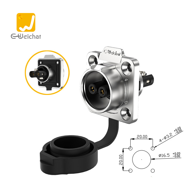 Bride de connecteur femelle LP16 à 2 broches