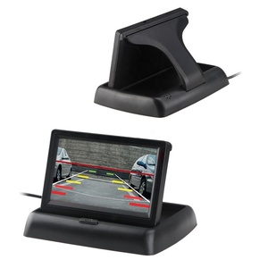 Pantalla plegable de escritorio LCD de 4,3 pulgadas, Radar de marcha atrás para coche, zumbador de respaldo trasero para coche, sistema de Sensor de aparcamiento con 4 sensores - Product Image 3